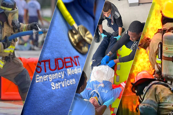 collage of firefighters