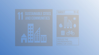 Abstract images depicting sustainable cities and communities with a blue hue
