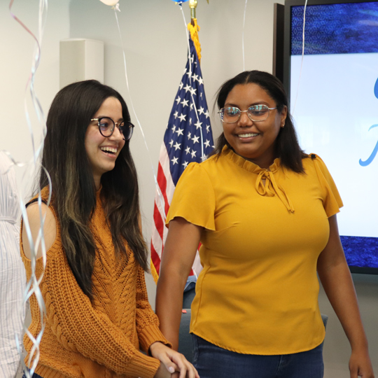 Ana Camba and Daphnie Velasquez Garcia from Padrón Campus